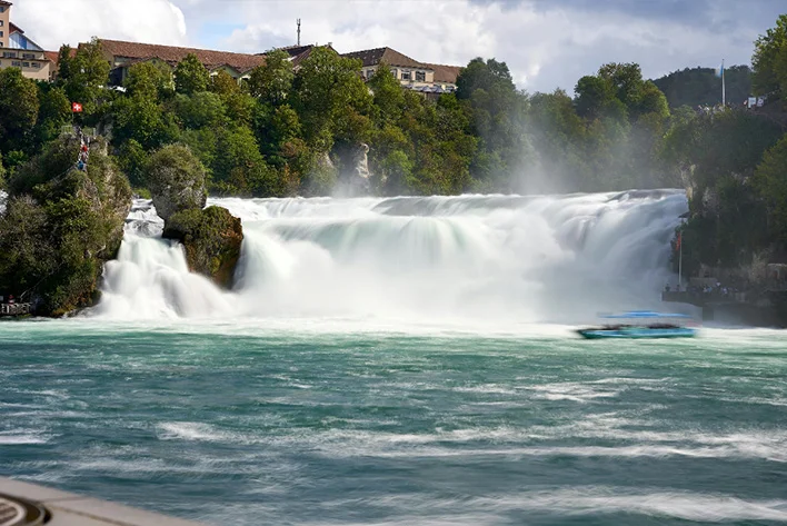 View of the Rhein Falls in Switzerland