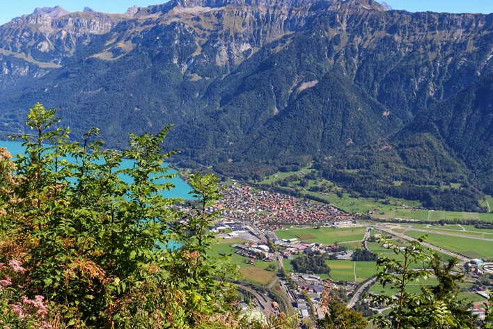 View of Interlaken from the Harder Kulm Mountain in Switzerland